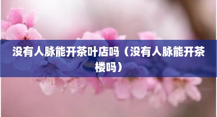没有人脉能开茶叶店吗（没有人脉能开茶楼吗）