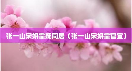 张一山宋妍霏疑同居（张一山宋妍霏官宣）
