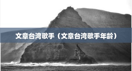 文章台湾歌手（文章台湾歌手年龄）