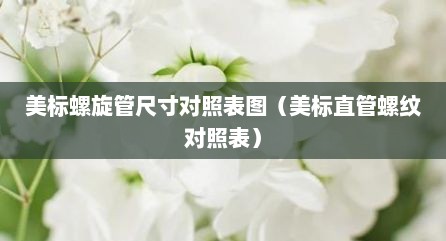 美标螺旋管尺寸对照表图（美标直管螺纹对照表）