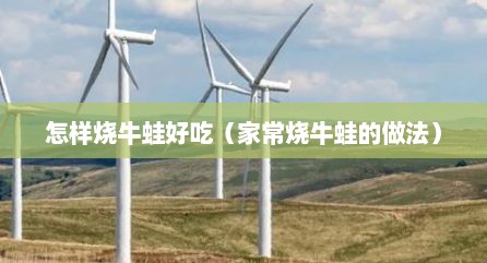 怎样烧牛蛙好吃（家常烧牛蛙的做法）