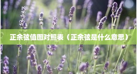 正余弦值图对照表（正余弦是什么意思）