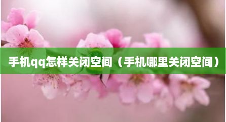 手机qq怎样关闭空间（手机哪里关闭空间）