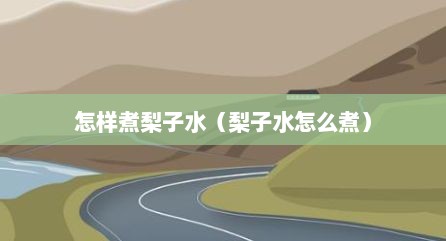 怎样煮梨子水（梨子水怎么煮）