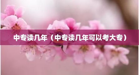 中专读几年（中专读几年可以考大专）