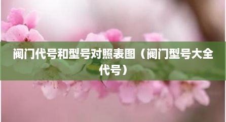 阀门代号和型号对照表图（阀门型号大全代号）