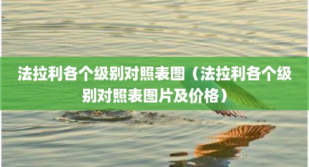 法拉利各个级别对照表图（法拉利各个级别对照表图片及价格）