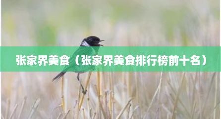 张家界美食（张家界美食排行榜前十名）