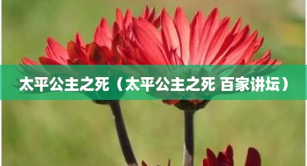 太平公主之死（太平公主之死 百家讲坛）