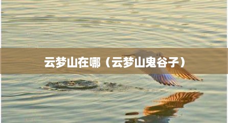云梦山在哪（云梦山鬼谷子）