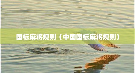 国标麻将规则（中国国标麻将规则）