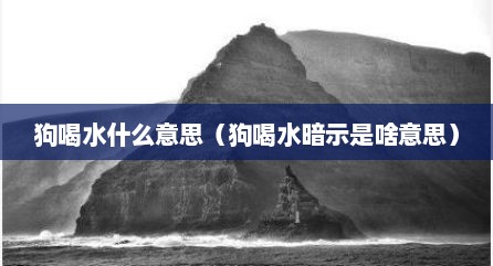 狗喝水什么意思（狗喝水暗示是啥意思）