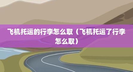 飞机托运的行李怎么取（飞机托运了行李怎么取）