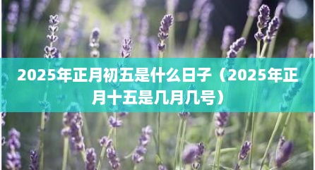2025年正月初五是什么日子（2025年正月十五是几月几号）