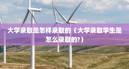 大学录取是怎样录取的（大学录取学生是怎么录取的?）