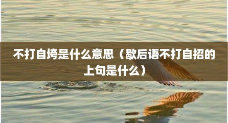 不打自垮是什么意思（歇后语不打自招的上句是什么）