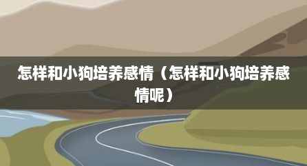 怎样和小狗培养感情（怎样和小狗培养感情呢）