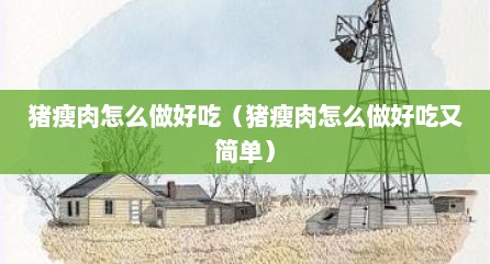 猪瘦肉怎么做好吃（猪瘦肉怎么做好吃又简单）