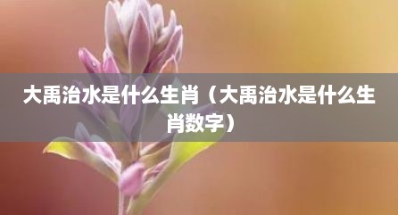 大禹治水是什么生肖（大禹治水是什么生肖数字）