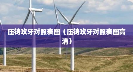 压铸攻牙对照表图（压铸攻牙对照表图高清）