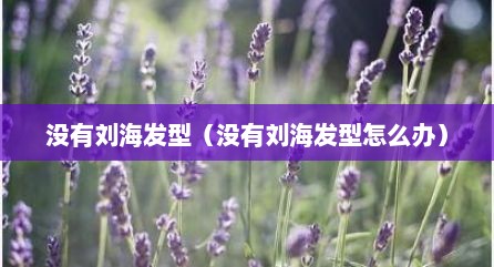 没有刘海发型（没有刘海发型怎么办）