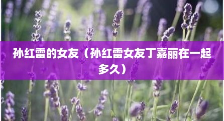 孙红雷的女友（孙红雷女友丁嘉丽在一起多久）