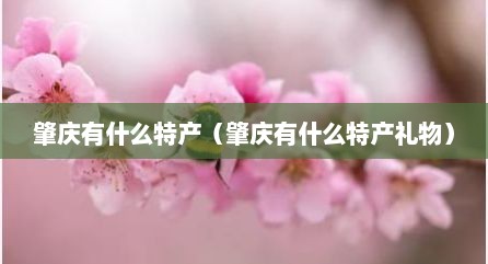 肇庆有什么特产（肇庆有什么特产礼物）
