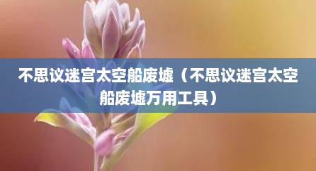 不思议迷宫太空船废墟（不思议迷宫太空船废墟万用工具）