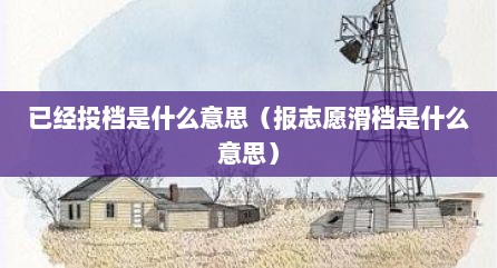 已经投档是什么意思（报志愿滑档是什么意思）