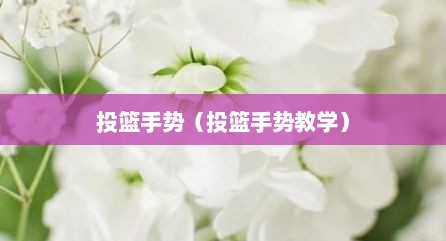 投篮手势（投篮手势教学）