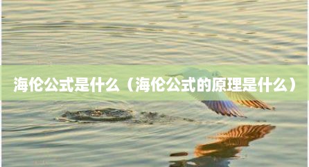 海伦公式是什么（海伦公式的原理是什么）