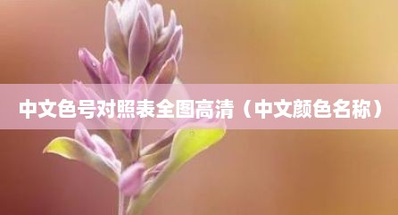 中文色号对照表全图高清（中文颜色名称）