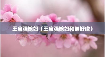 王宝强媳妇（王宝强媳妇和谁好啦）