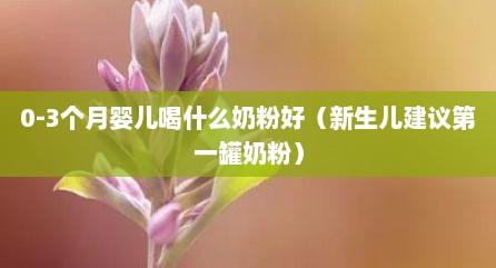0-3个月婴儿喝什么奶粉好（新生儿建议第一罐奶粉）