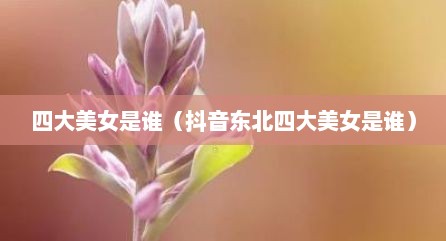 四大美女是谁（抖音东北四大美女是谁）