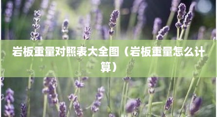 岩板重量对照表大全图（岩板重量怎么计算）