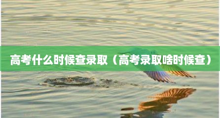 高考什么时候查录取（高考录取啥时候查）