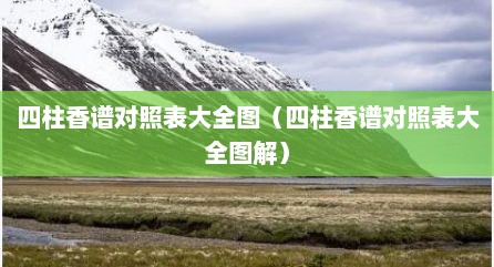 四柱香谱对照表大全图（四柱香谱对照表大全图解）