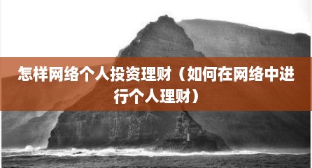 怎样网络个人投资理财（如何在网络中进行个人理财）