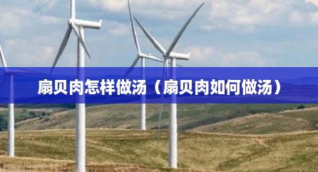 扇贝肉怎样做汤（扇贝肉如何做汤）