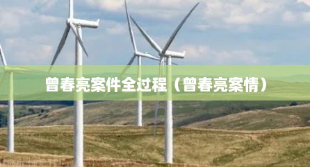 曾春亮案件全过程（曾春亮案情）