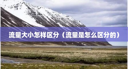 流量大小怎样区分（流量是怎么区分的）