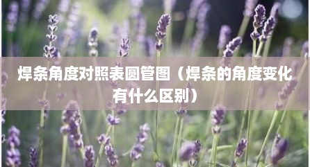 焊条角度对照表圆管图（焊条的角度变化有什么区别）