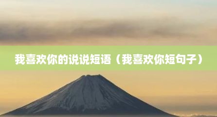 我喜欢你的说说短语（我喜欢你短句子）
