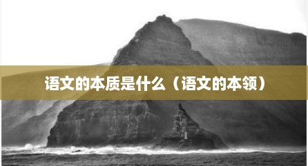 语文的本质是什么（语文的本领）