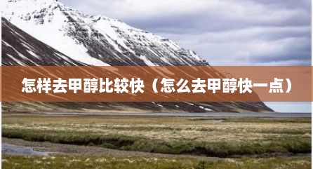 怎样去甲醇比较快（怎么去甲醇快一点）