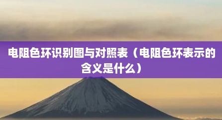 电阻色环识别图与对照表（电阻色环表示的含义是什么）