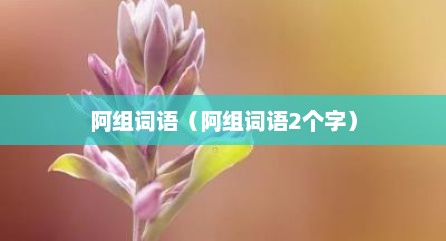 阿组词语（阿组词语2个字）