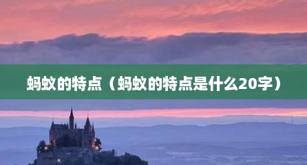 蚂蚁的特点（蚂蚁的特点是什么20字）