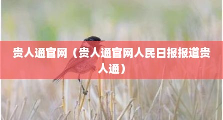 贵人通官网（贵人通官网人民日报报道贵人通）